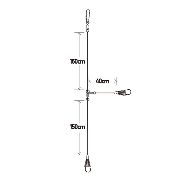 二刀流　駿河湾船太刀魚仕掛【夜光ケイムラMIXワイヤーハリス】 